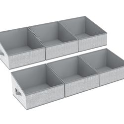 Closet Storage Bins - Fabric Storage Baskets for Shelves, Collapsible Closet Organizers and Storage with Handles, Trapezoid Shelf Organization Storage