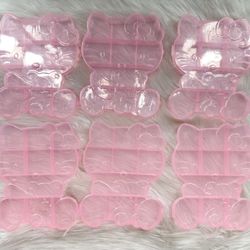 Hello Kitty Plastic Jewelry Storage Box For Earrings Beads Charms Organizer PINK bundle of 6