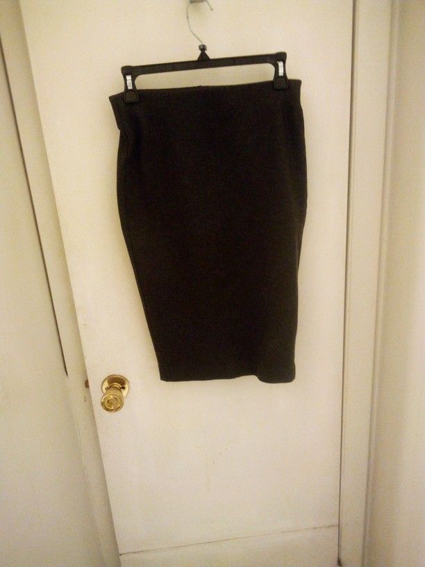 Simply Styled dark Greyish Black Pencil Skirt