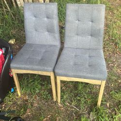 Grey cushion chairs