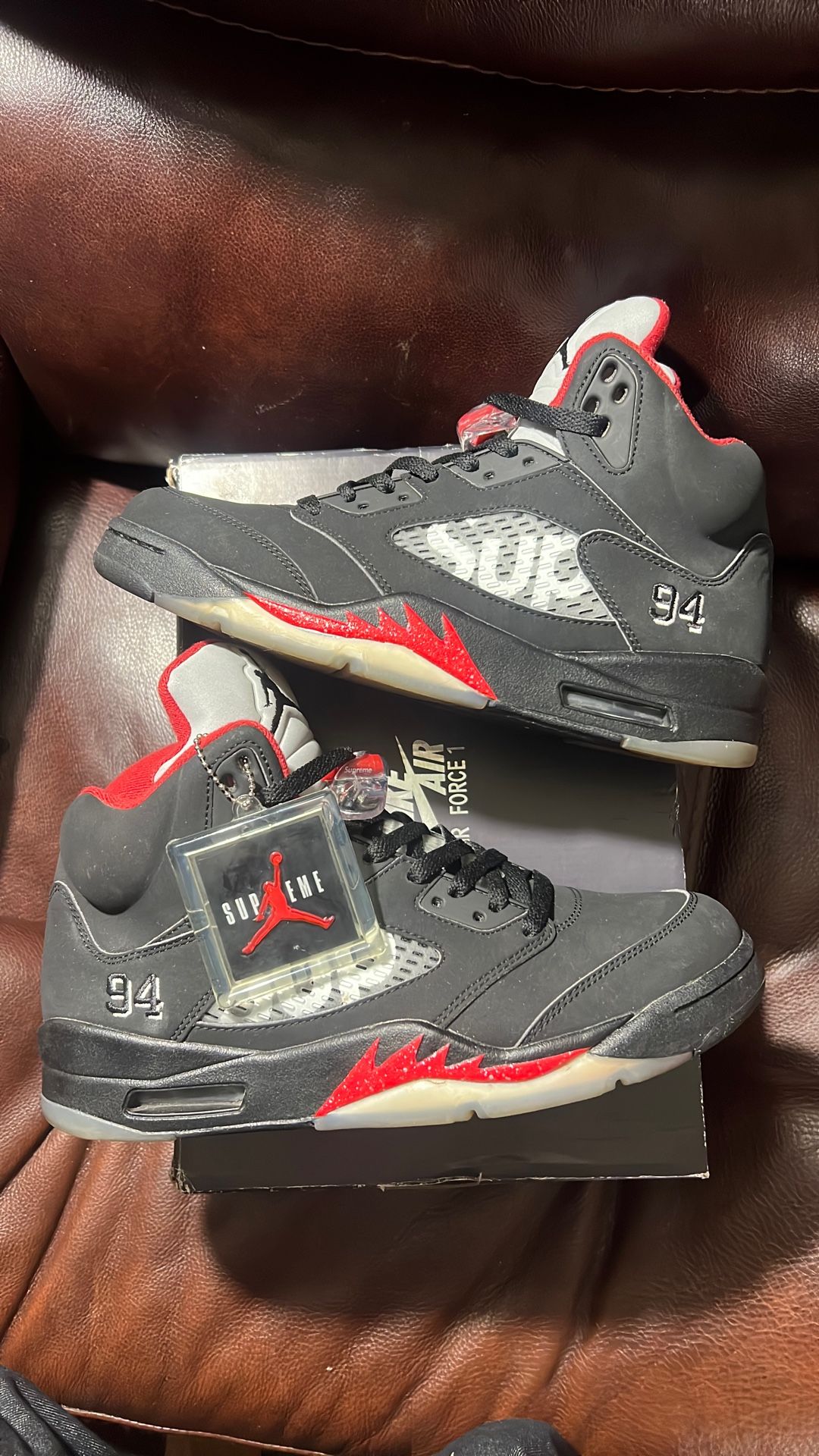 Supreme Black 5s