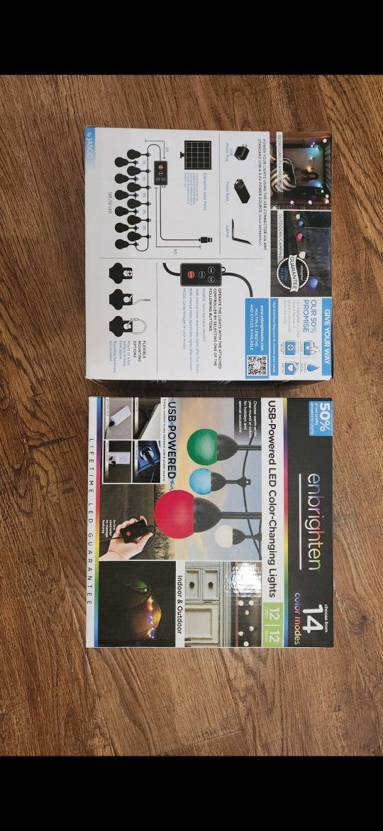 Enbrighten 12-ft Plug-in Black Indoor/ Outdoor String Light with 12 Color Changing-Light LED Globe Each $15. Check My Page.