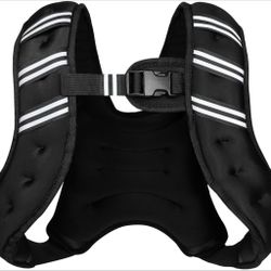 Weight Vest for Men Women, 12LB Adjustable Body Weight Vest, Reflective Stripe for Training, Running, Jogging, Walking, Black