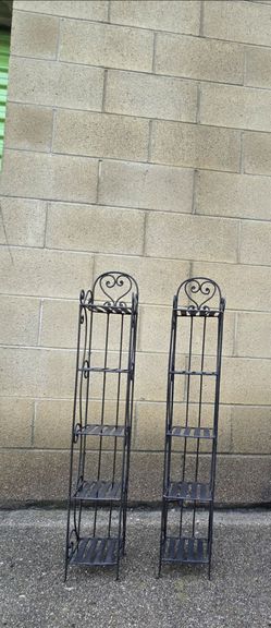 Vintage Wrought Iron Tiered Plant Stands