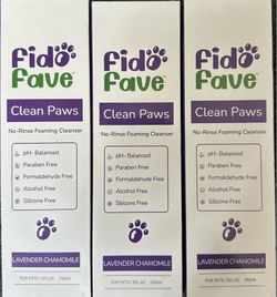 Fido fave clean paws, no rinse foaming cleanser