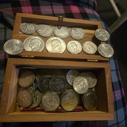 Coin collection of silver dollars