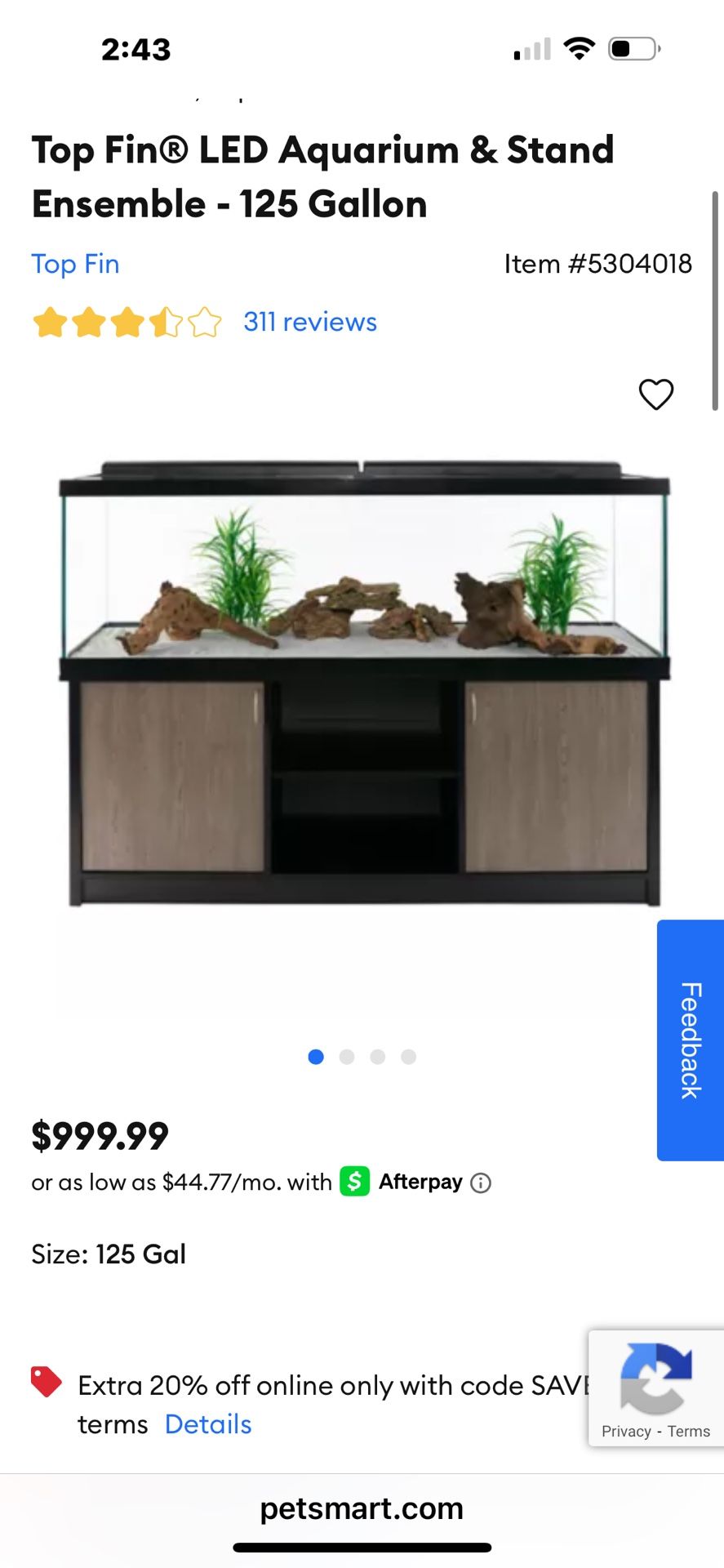125 Gallon Fish Tank