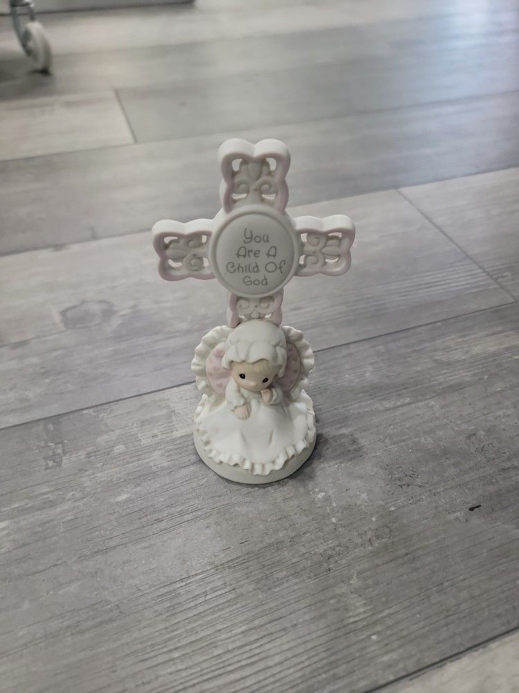 Precious Moments, You Are A Child Of God, Bisque Porcelain Cross, Girl, (contact info removed)

