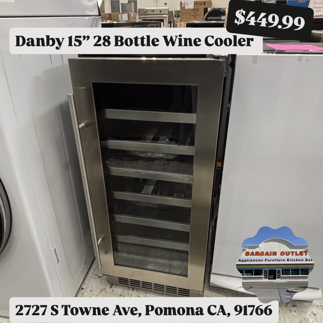 Danby 15” 28 Bottle Wine Cooler