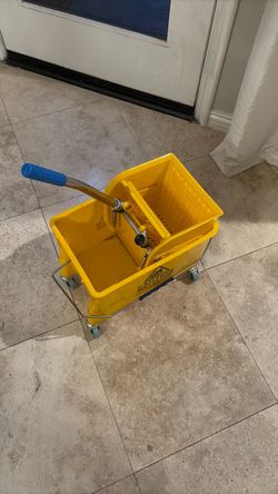 Yellow Commercial Mop Bucket with Wringer