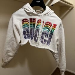 Gucci Rainbow sequin letter logo hoodie