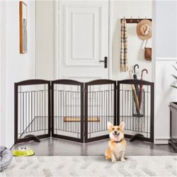 32-inch Tall Dog Gate Extra Wide Pet Gate for Dogs