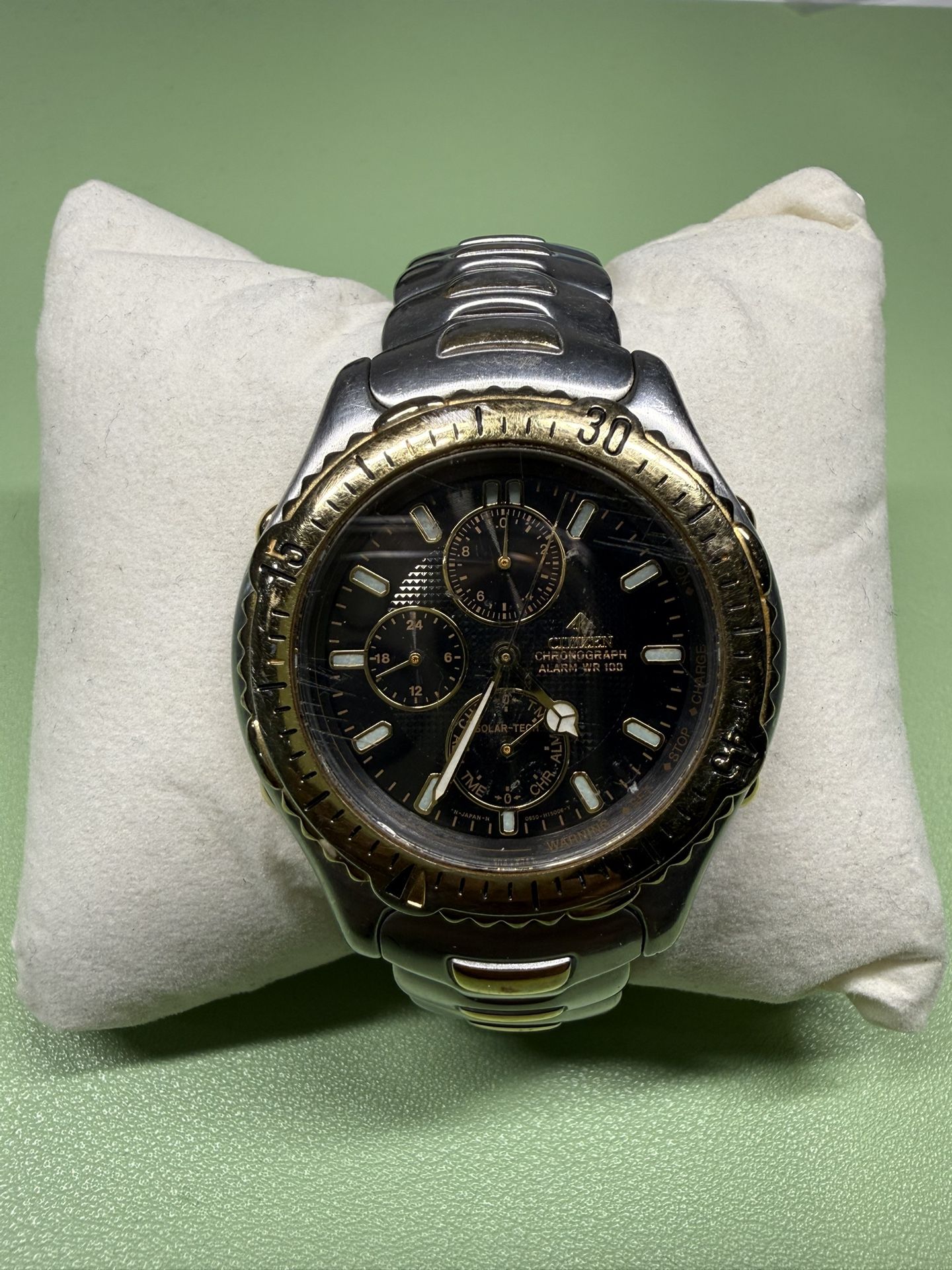 Citizen Men’s Solar Tech Chronograph Alarm Wristwatch Eco Drive 0850-H07481 TA