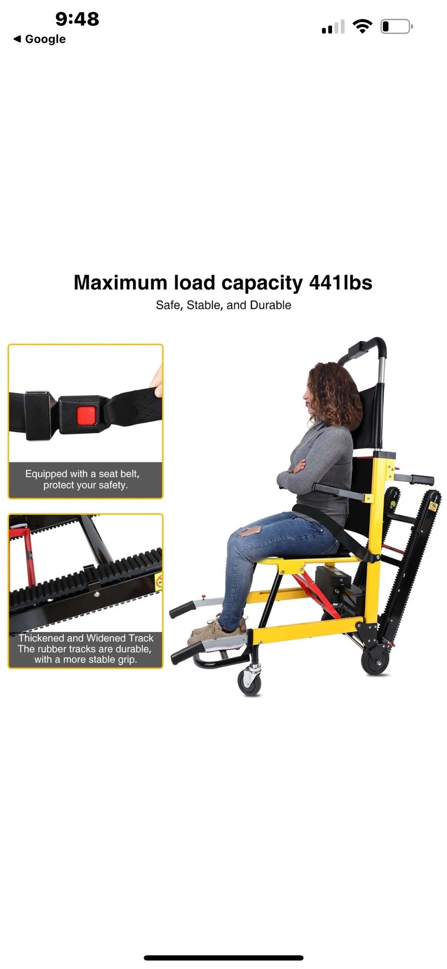 ECOJOY Stair Lifting Wheelchair Motorized Stair Climbing Lifter Elevator