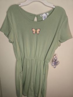Girls size 16 green romper