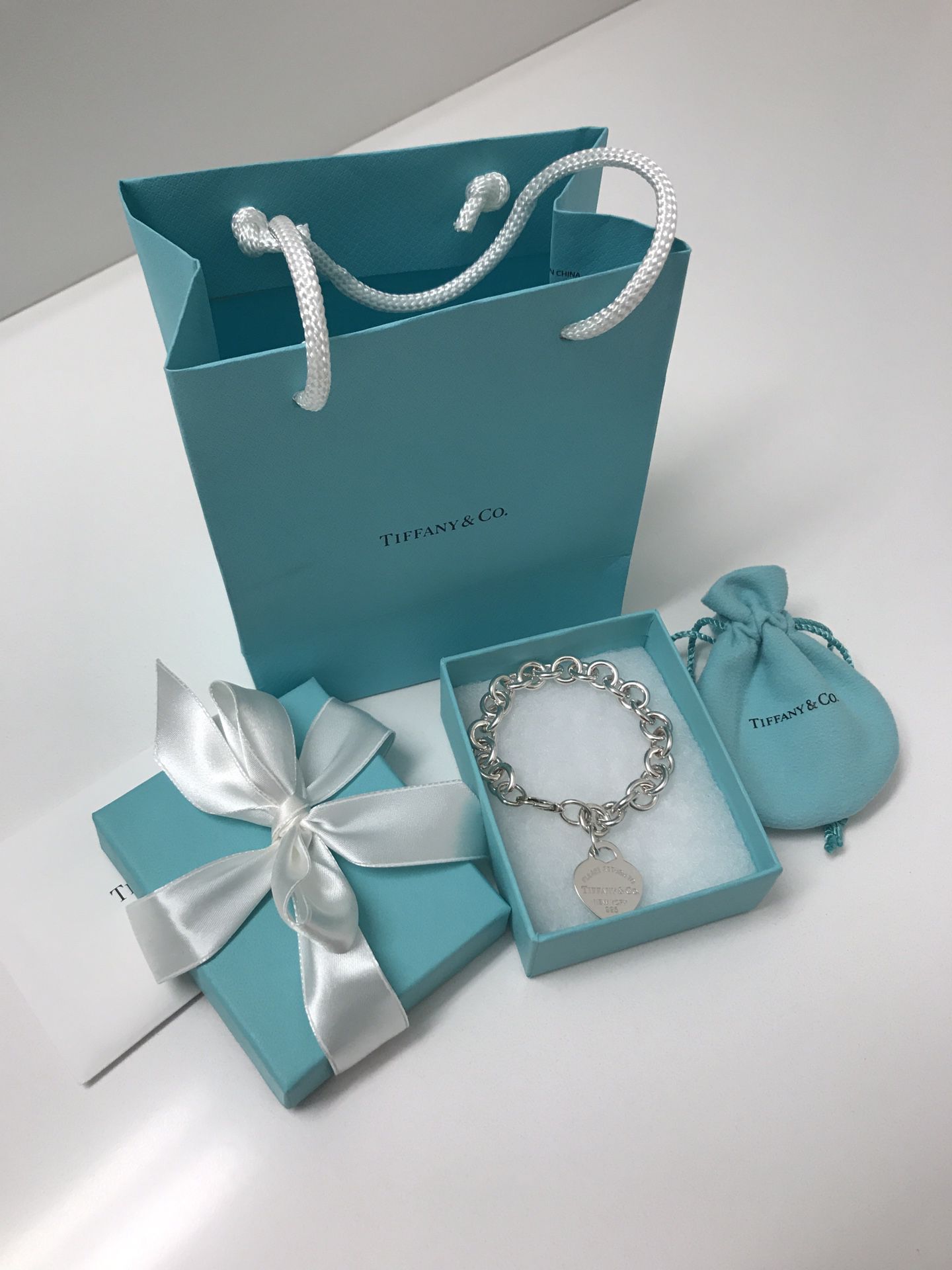 Tiffany and Co. Heart Tag Charm Bracelet (Brand New) 7.5 in