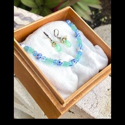Handmade Vintage Beaded Necklace & Earring Jewelry Set