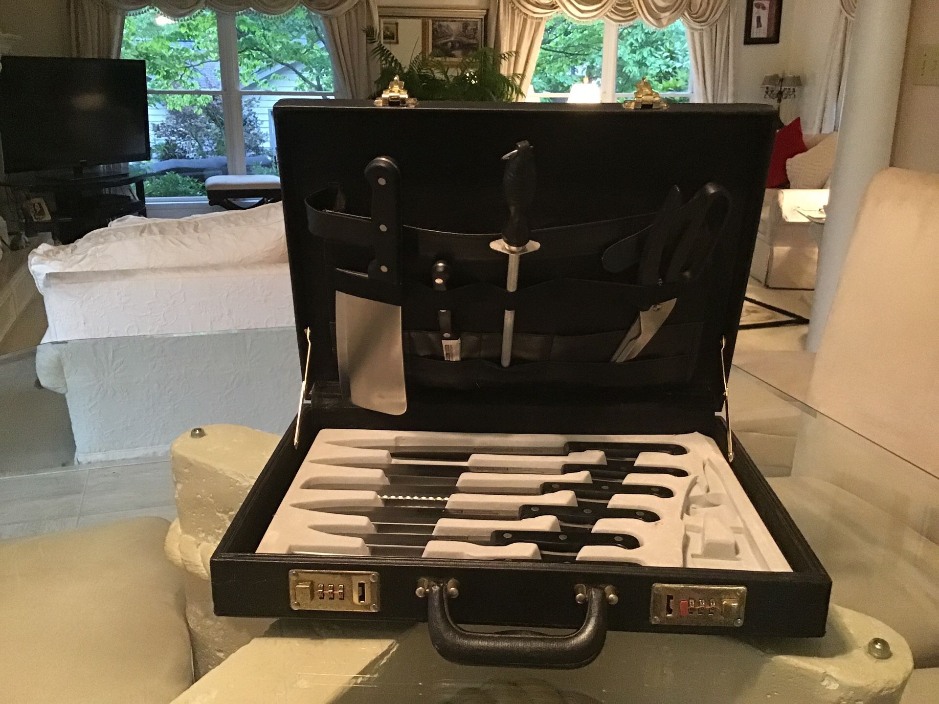 Stainless Steel Carving Set, by Fleisch Messer, Germany.
