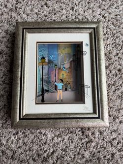 Vintage 3D Vitreography Painting on Glass - Jean-Pierre Weill Art