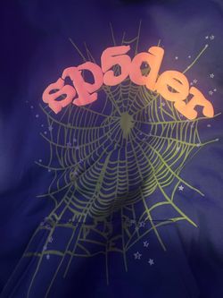 Sp5der blue Graphic Hoodie