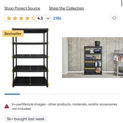 Project Source Commander 5-Tier Heavy Duty Black Plastic Utility Ventilated Shelfs 48inWx20inDx72inH