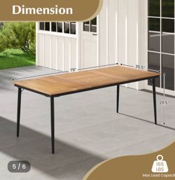 New 79" 8 Person Acacia Wood Outdoor Dining Table