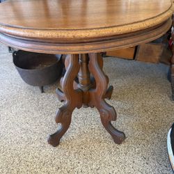 Antique Oak Oval Side Table