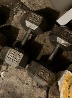 Dumbbells 60lb’s x 2 hex dumbells weight 80lbs of weights