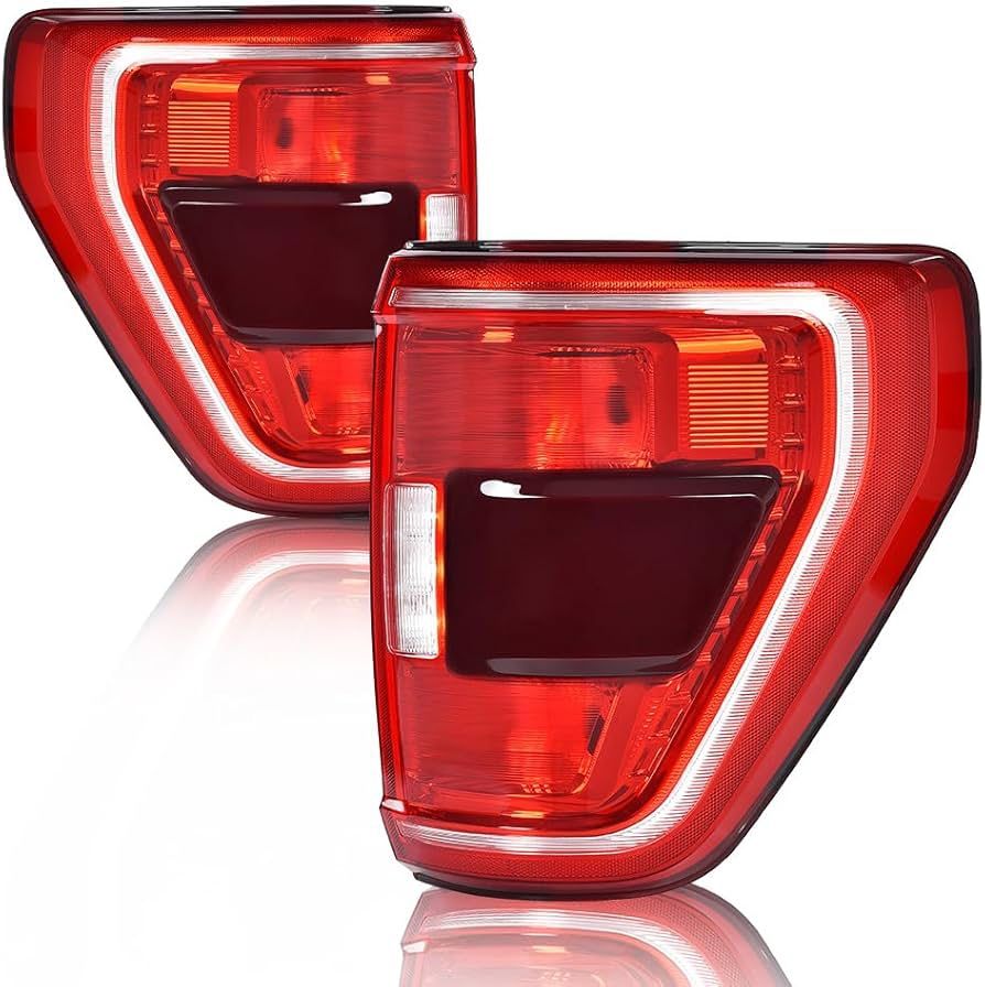 LED Tail Lights for Ford F150 2021-2023 w/ Blind Spot, Rear Brake Lamp Pair