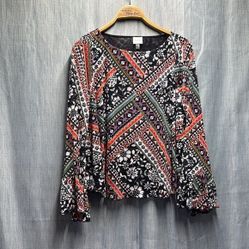 Cupio long sleeve blouse size large
