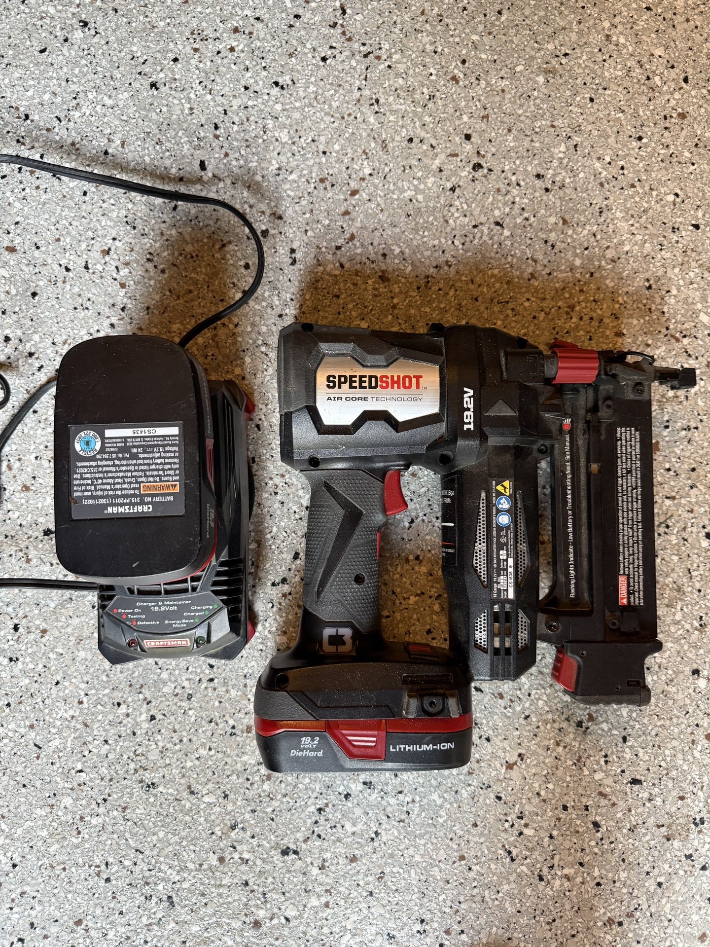 Craftsman C3 19.2 Volt Speed Shot Brad Nailer Only 315.FS2000 5/8”-2” Rare