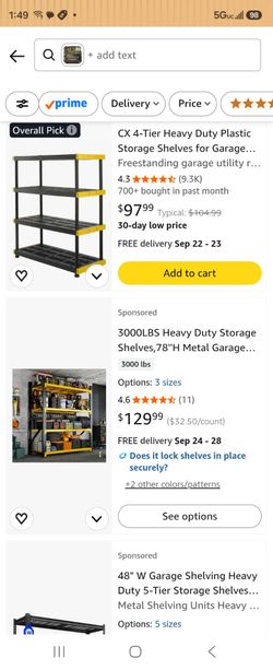 Shelves  4 tier.  Heavy Duty