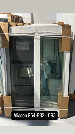 Horizontal Impact Windows / White Frame / Impact Doors 