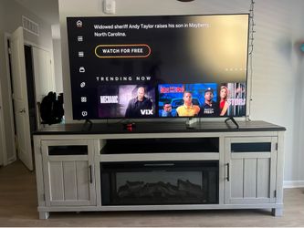 Vizio TV & TV stand with fireplace