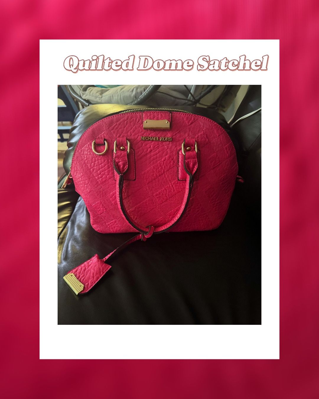 💖 Used Michael Kors Pink Quilted Dome Satchel 💖