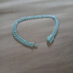 Gld White Gold Cuban Bracelet