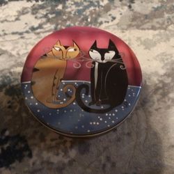 Collectible Sharon Peterkin Cat Tin Art Deco RARE FIND