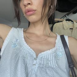 Miss Elaine Women's White and Blue Dress(221)56