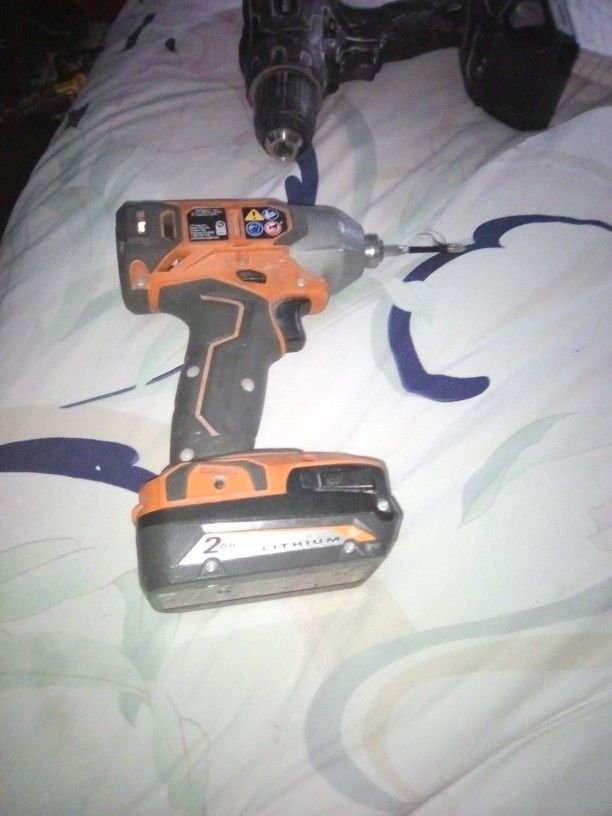 Rigid 18v Model #r860021 Impact Drill And 2ah Battery