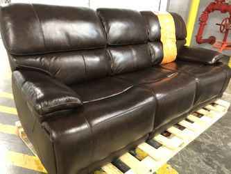 Brand New Aleena Leather Power Reclining Sofa with Power Headrest