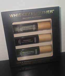 Whiskey and Leather men cologne set