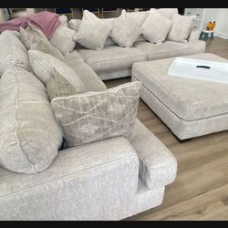 Light Colored Modular Long Oversized Extra Comfy L Shaped Couch| Sectional 🤩 Brand New✅ Dark Color Options 💥Living Room Set