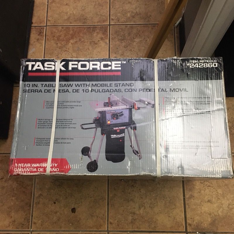 Task Force 10 inch Table Saw w/ Mobile Stand