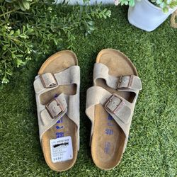 BIRKENSTOCK ARIZONA SOFT FOOTBED Suede Taupe 40 US 9 - 9.5 No Box