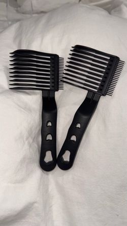 Black Plastic Hair Pick Combs / dual-sided detangling/styling combs– Set of 2