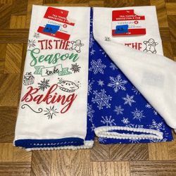 Matching Sets Of 2 Christmas Tea Towels