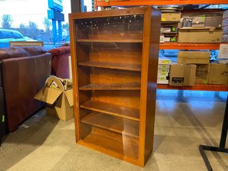 Brown Glass Display Cabinet With 5 Shelves