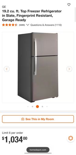 NEW IN BOX GE 19.2 cu ft Slate Top Freezer Refrigerator