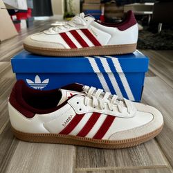 Men's Adidas Originals Samba OG Casual Shoes  - White Better Scarlet Shadow Red - Size 11.5