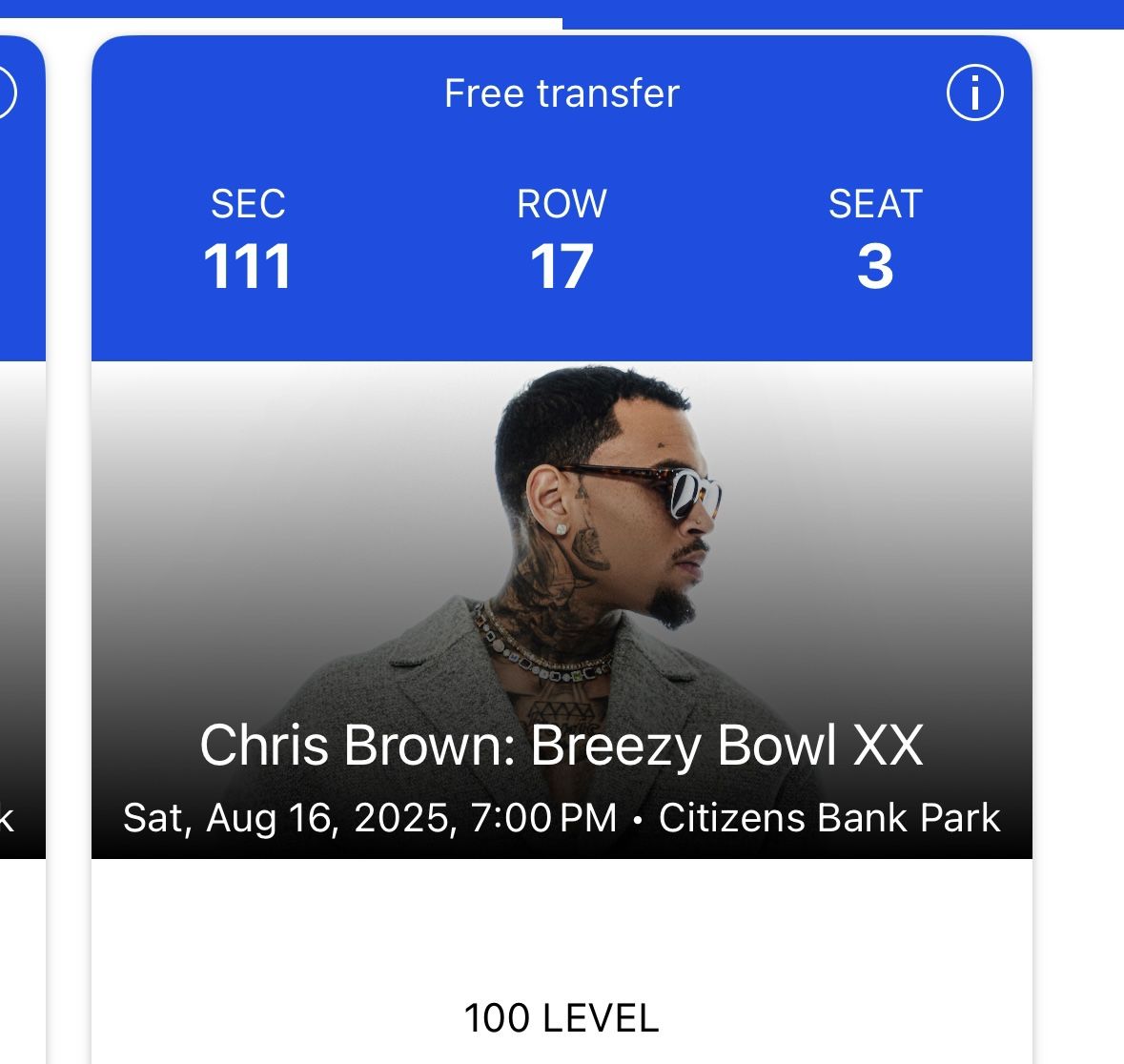 CHRIS BROWN CONCERT TICKET